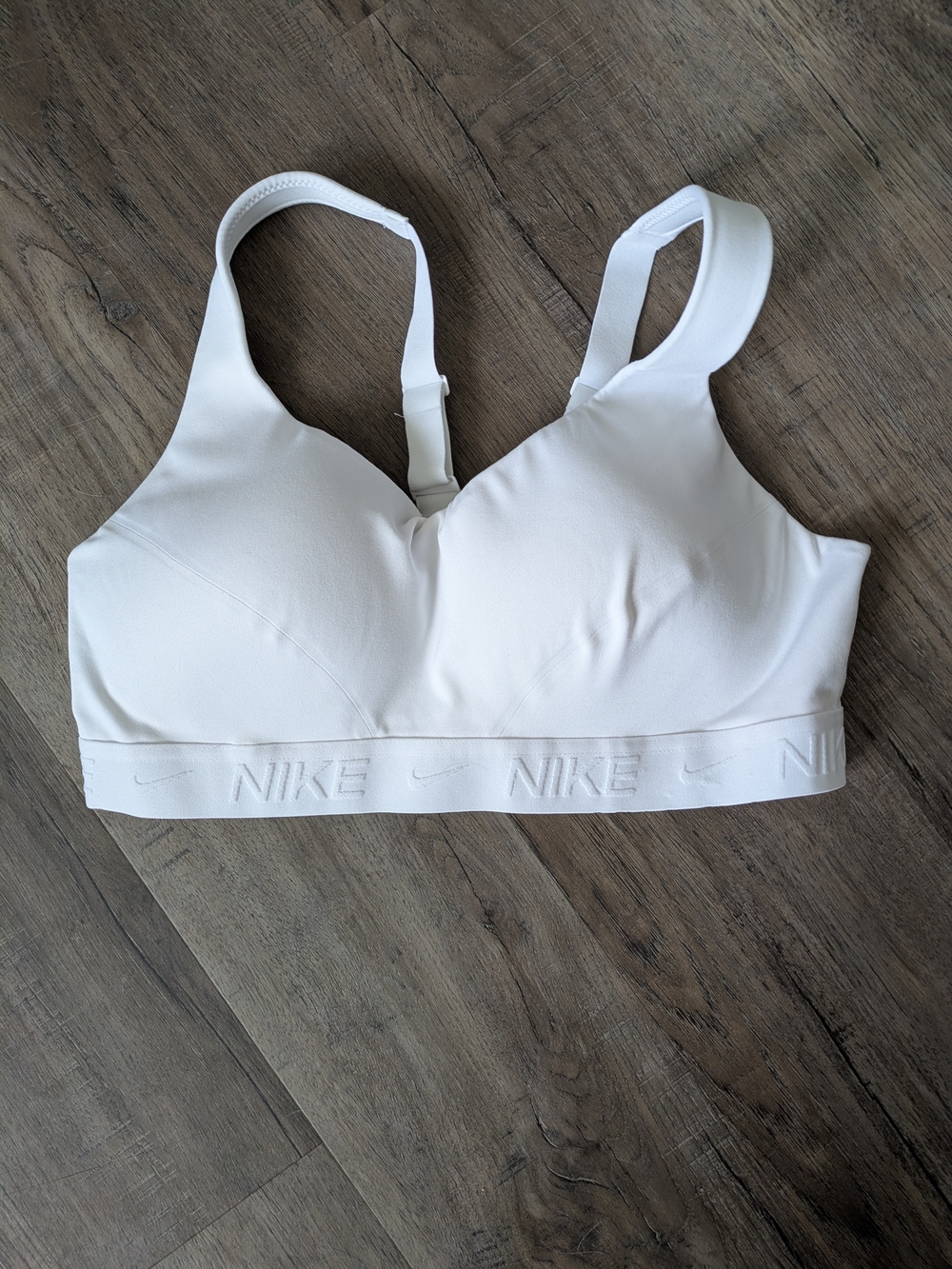 Nike White Padded Sports Bra Sz M